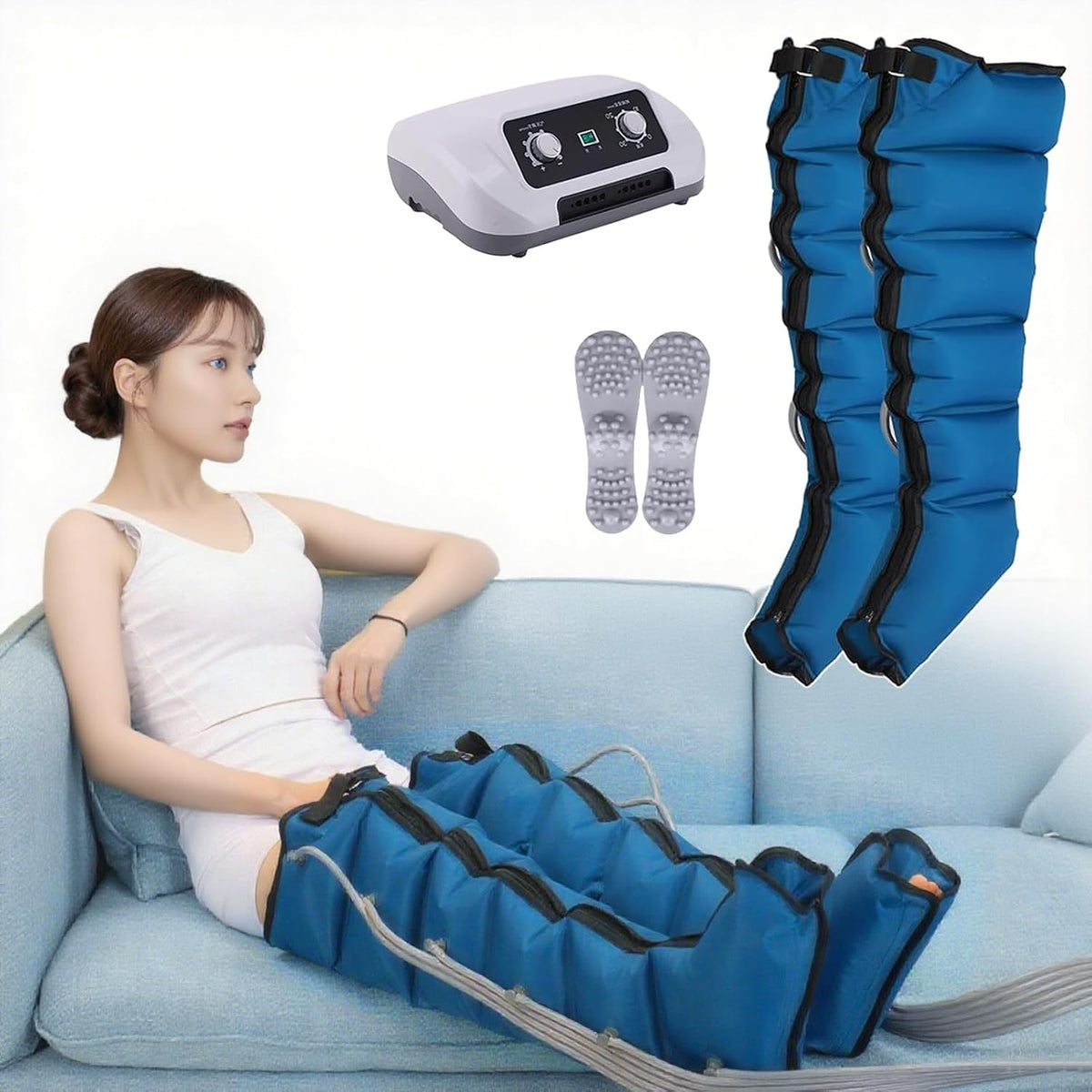 Bottes PressothéRapie Jambes Et Ventre Et Bras,6 Chambre PressothéRapie Lipoedeme Appareil, Masseur Jambes Drainage Lymphatique