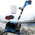 Déneigeuse électrique,1200W Fraise à Neige sur Batterie avec Largeur Déblaiement 30cm, Hauteur Déneigement 17cm, Portée Jet 8m