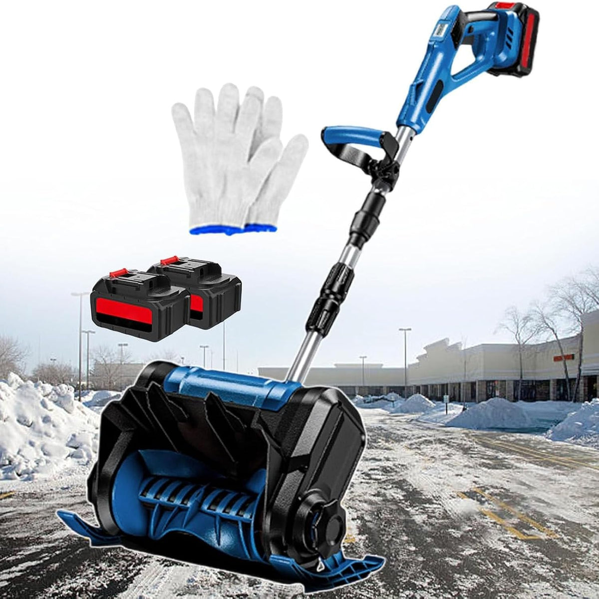 Déneigeuse électrique,1200W Fraise à Neige sur Batterie avec Largeur Déblaiement 30cm, Hauteur Déneigement 17cm, Portée Jet 8m