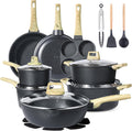 GiPP 22 Pièces Batterie Cuisine Antiadhésive Tous Feux y Compris Induction