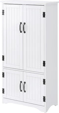 HOMCOM Buffet de Cuisine Armoire de Cuisine contemporaine Multi-rangements 2 placards 3 étagères MDF Panneaux Particules Blanc