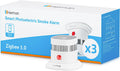 Heiman Détecteur de Fumée Zigbee 3.0 HS1SA-E-PLUS, Detecteur de Fumée Intelligent, Pile Remplaçable 5 Ans, Capteur Photoélectrique
