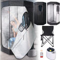 Tente Sauna, 1200W Générateur Vapeur Cabine Sauna pour Maison L'extérieur Minuterie Tente Sauna Portable Et 9 Niveaux Température avec Sauna Vapeur