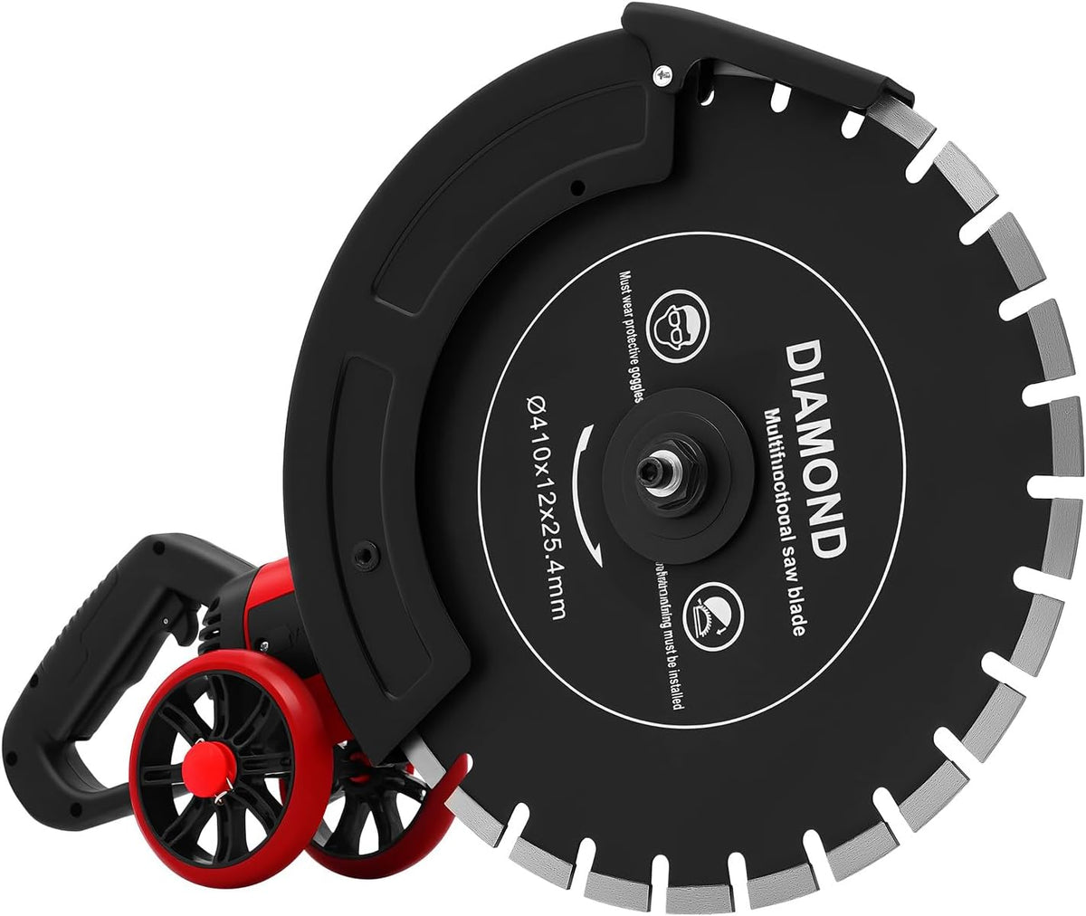 Scie à Béton Électrique 4000W, Rainureuse Beton, avec Lame Diamant de 410mm, Profondeur de Coupe 165mm Réglable, pour Couper Pierre, Granit, Brique