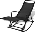 vidaXL Fauteuil à bascule en acier et textilène Noir