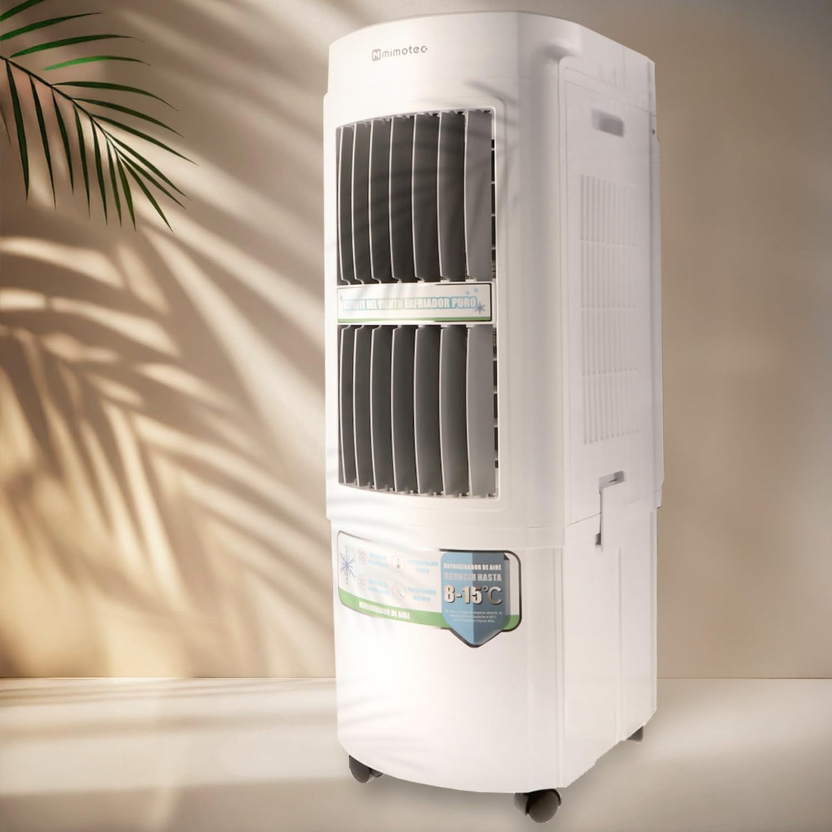 M mimotec, Rafraîchisseur d'air évaporatif portable Airmax 4800 m³/h Blanc, 30 L, télécommande, silencieux, 100 W, basse consommation