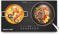 Double Plaque de cuisson à induction, 2 Feux 2000W + 2000W, Contrôle Indépendant, 10 Niveaux de Température et de Puissance, Ecran Tactile