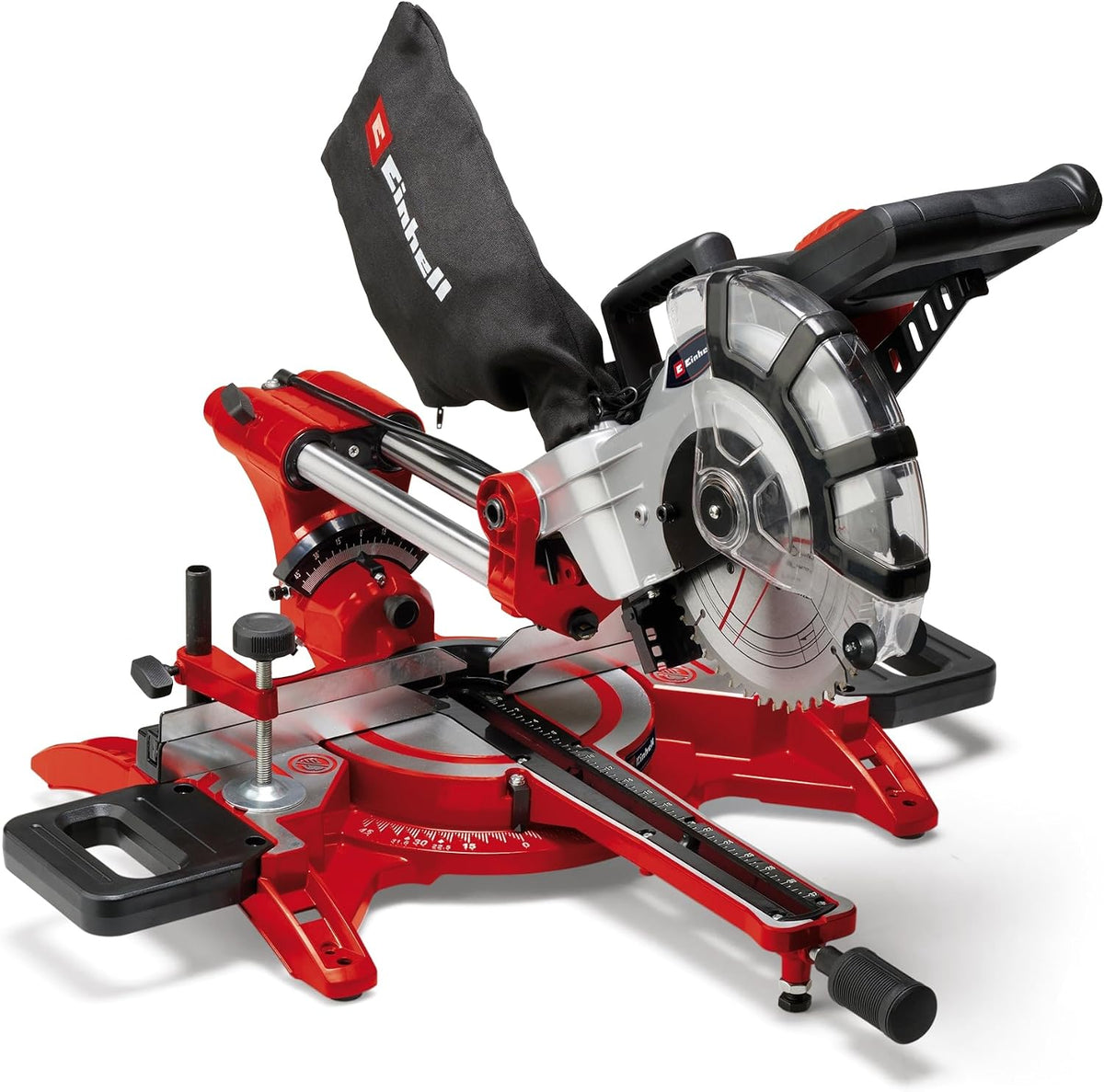 Einhell Scie à onglet radiale TC-SM 2131/1 Dual (max. 1 800 W, 4 900 tour/min, système de glissière intégré, butée de pièce, dispositif de serrage
