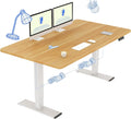 FLEXISPOT Bureau Assis Debout 140x70 avec 2 Moteurs Puissants, Charge 120kg, Bureau Électrique avec Fonction Mémoire (Cadre Blanc+Plateau Érable)