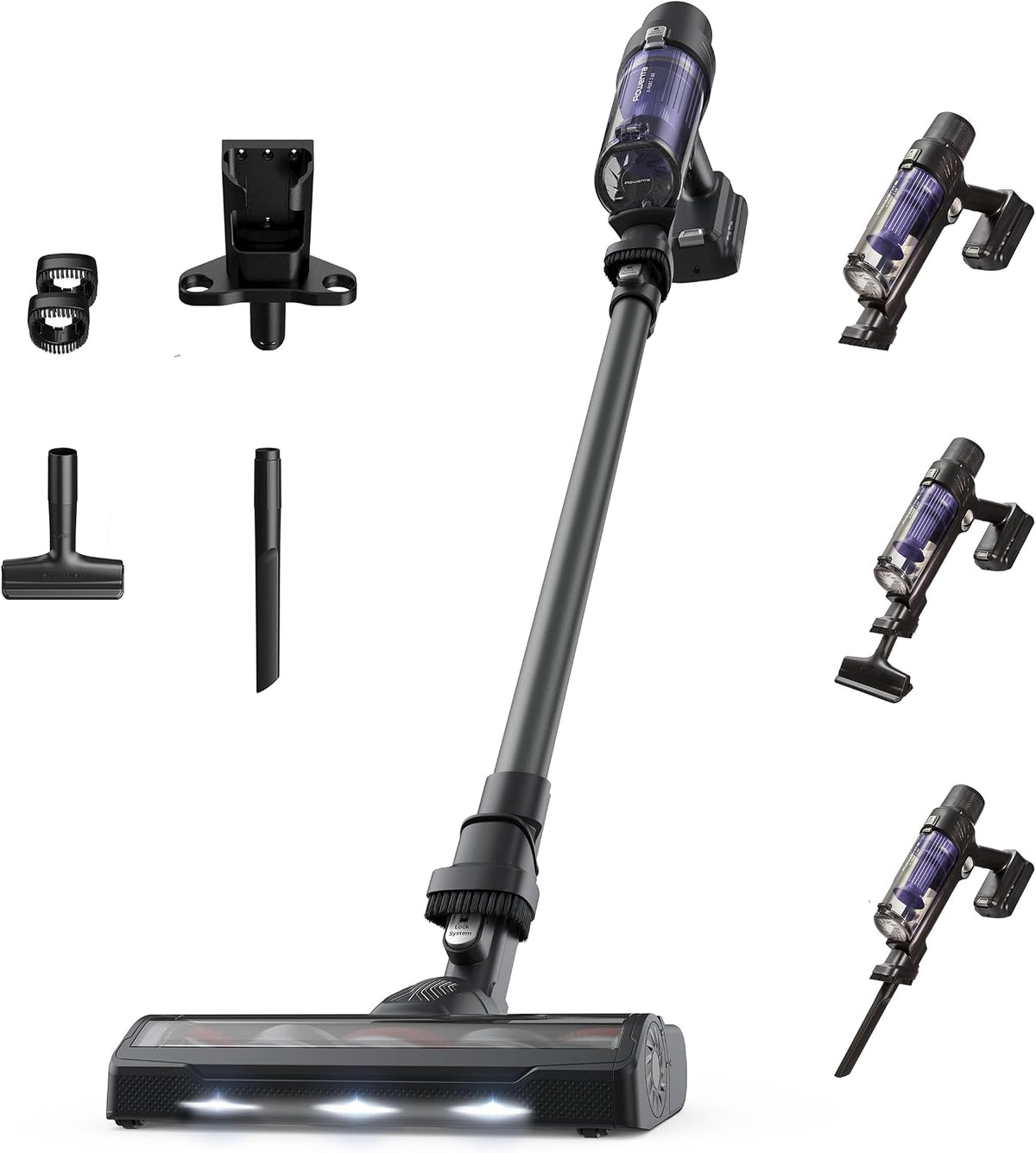 Rowenta - X-Pert 7.60 Aspirateur Balai sans Fil Léger RH6AO - 33w - Noir, Aspirateur puissant sans fil pour sols et plafonds - Autonomie 45 minutes