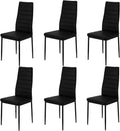 TactFire Chaise de Salle à Manger Lot de 6, Chaise de Cuisine avec Pieds en métal, Chaise de Salon rembourrée, Cuir (6, Noir)