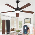 ZMISHIBO Ventilateur de Plafond avec Lumière LED 132 cm, Moteur DC Silencieux, 6 Vitesses, Télécommande & Application