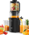 WIE Extracteur de Jus Slow Juicer Goulotte Large 135 mm pour Fruits et Légumes Entiers Moteur 300W Grande Capacité 2.6 L Presse à Froid Silencieuse