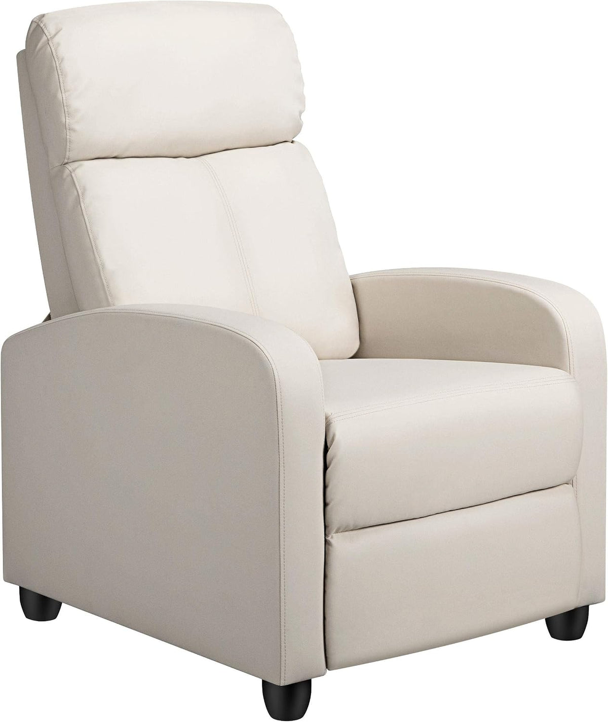 Yaheetech Fauteuil de Relaxation Petit Canapé Inclinable en Similicuir en 3 Positions 1 Place avec Repose-Pied, pour Salon Chambre Bureau Home cinéma