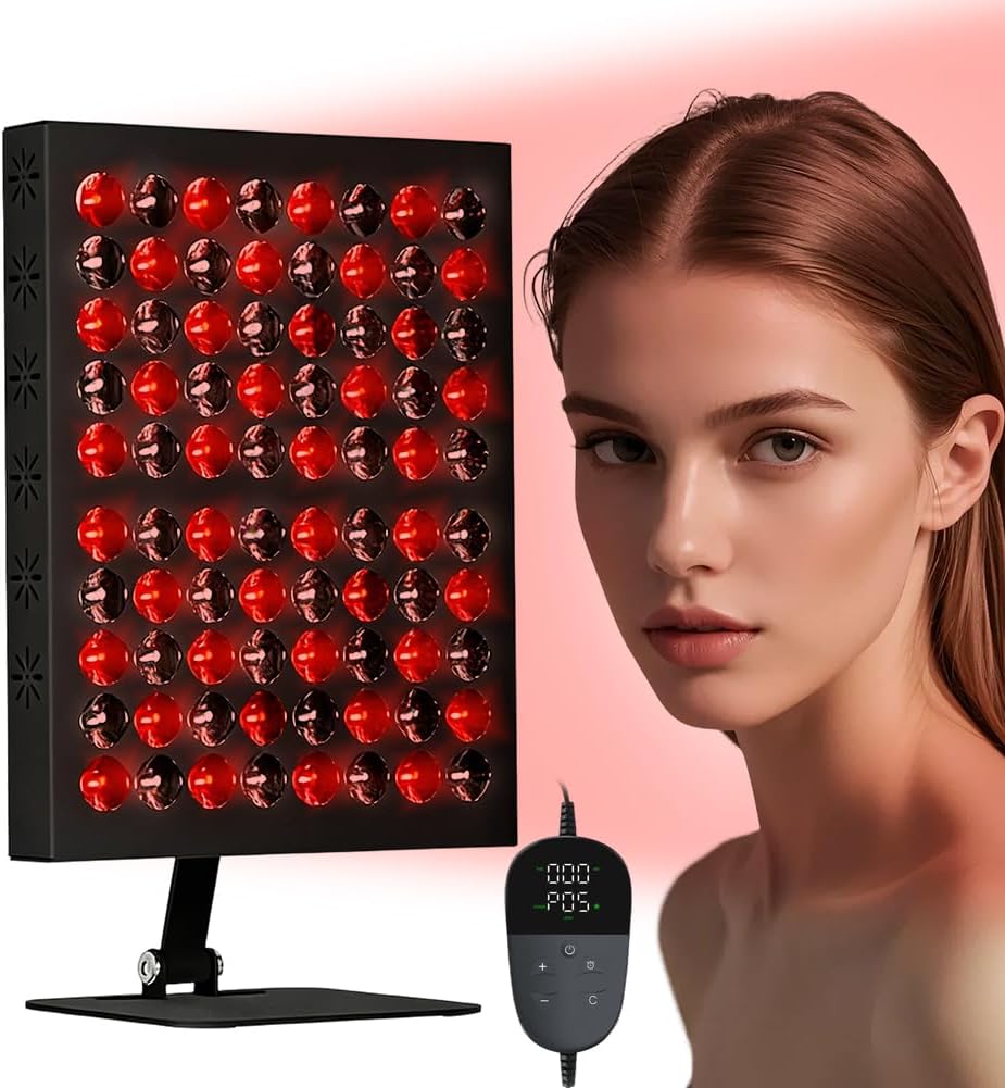 Panneau de lampe à lumière rouge - Lampe infrarouge - 60 LED Red Light - 850 nm et 660 nm - Avec minuterie