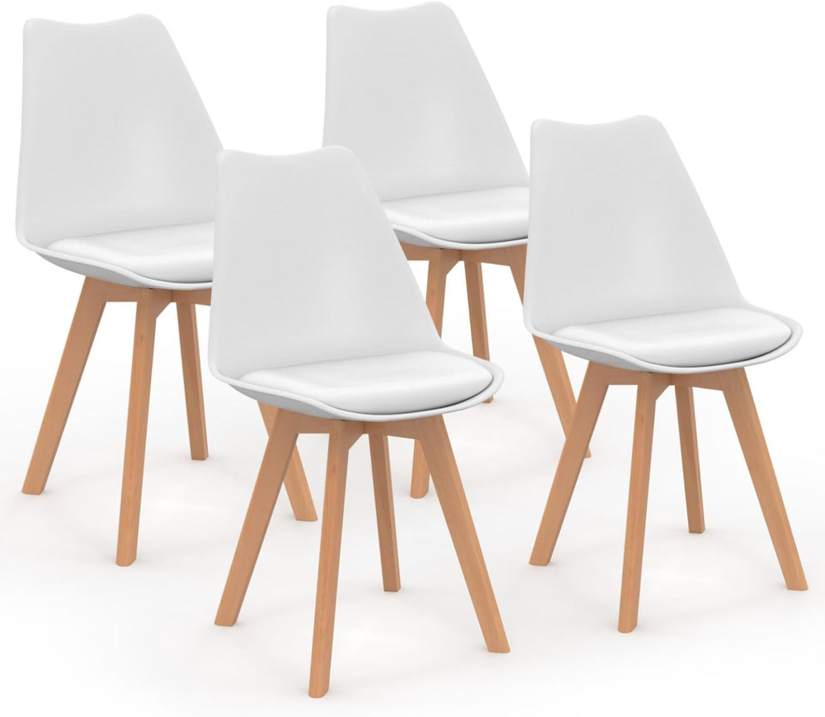 IDMarket - Lot de 4 chaises scandinaves SARA Blanches pour Salle à Manger