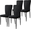 ML-Design Lot de 4 Chaises de Salle à Manger, Noir, en Velours Respirant et Doux, Fauteuil Design Moderne, Dossier Ergonomique