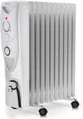Pro Breeze Radiateur à Bain d'huile 2500W, 11 éléments - Chauffage électrique Portable avec Minuterie intégrée, 3 Niveaux de Chaleur
