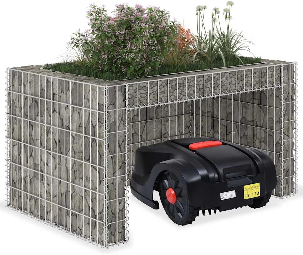 Garage Tondeuse à Gazon en Fil d'acier 110x80x60 cm, abri Robuste pour Jardin, Protection Contre Pluie Soleil poussière