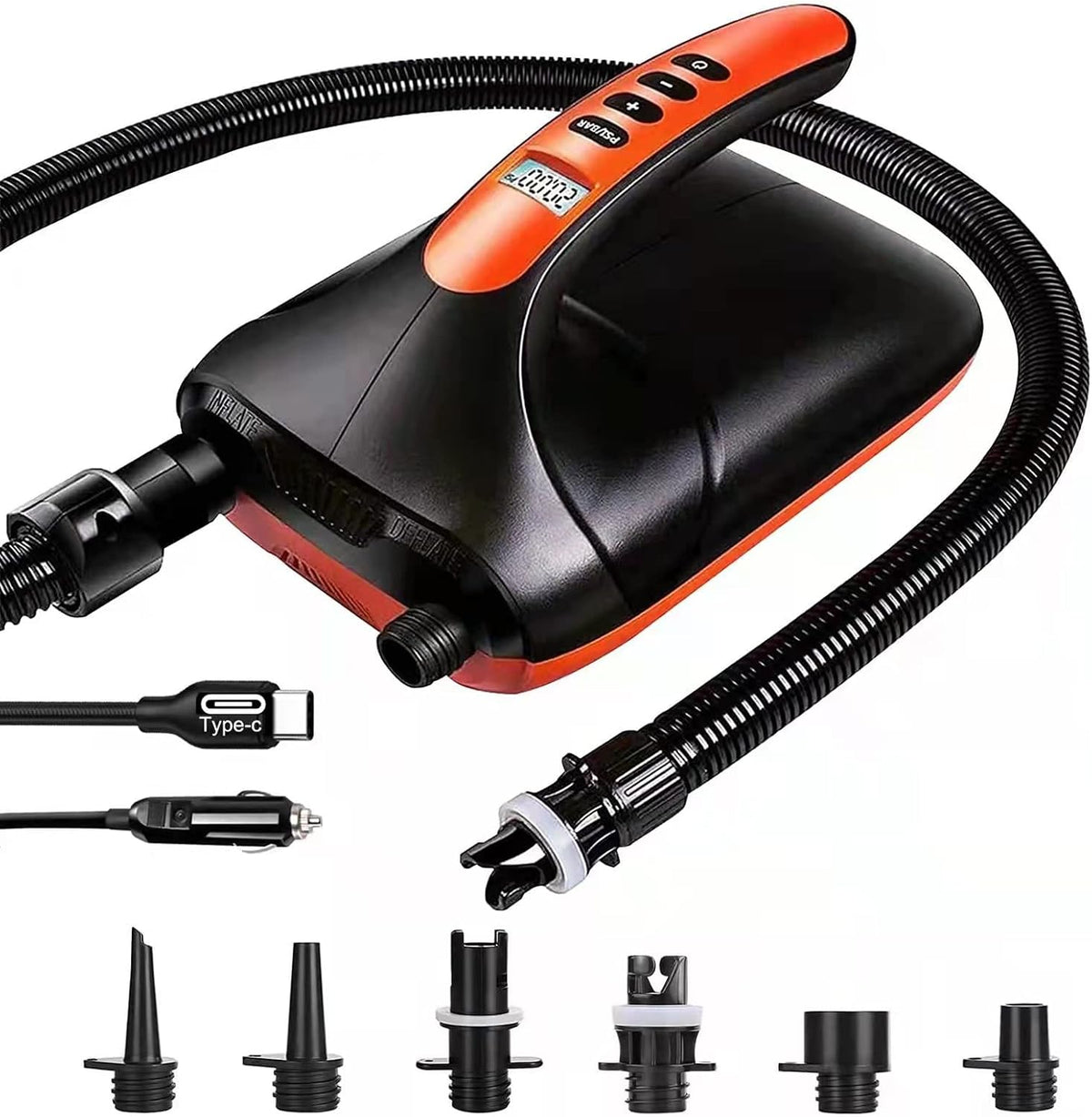 Ruitx Pompe à haute pression électrique 20PSI 12 V DC avec fonction intelligente à deux niveaux Auto-Off