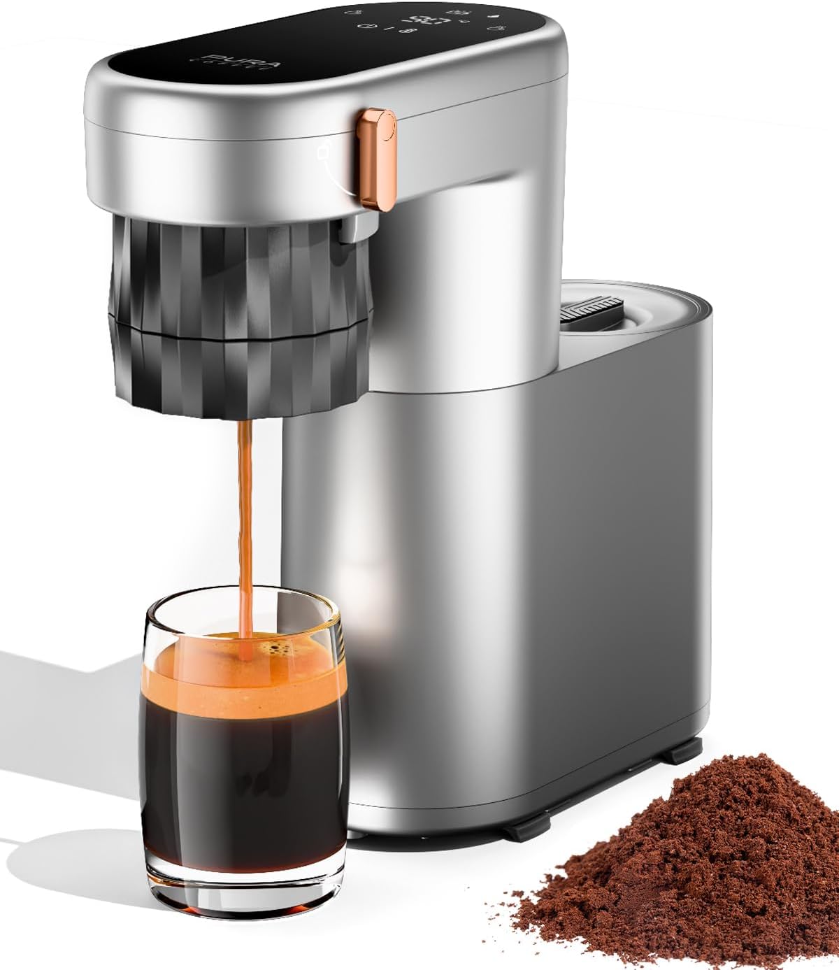 Expresso Machine a Cafe Portable pour café moulu, Chauffe Instantanée&20 Bars, Idéale pour camping et intérieur, réservoir d'eau 180 ml