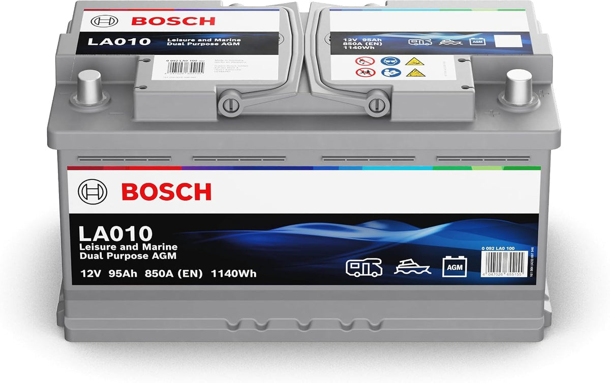 Batterie Bosch LA010 - Série LA AGM - Batterie AGM Décharge Lente - 0092LA0100