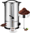 Percolateur à Café 12L avec Acier Inoxydable Filtre, 80 Tasses Cafetière Commerciale En Acier Inoxydable, Maintien au Chaud