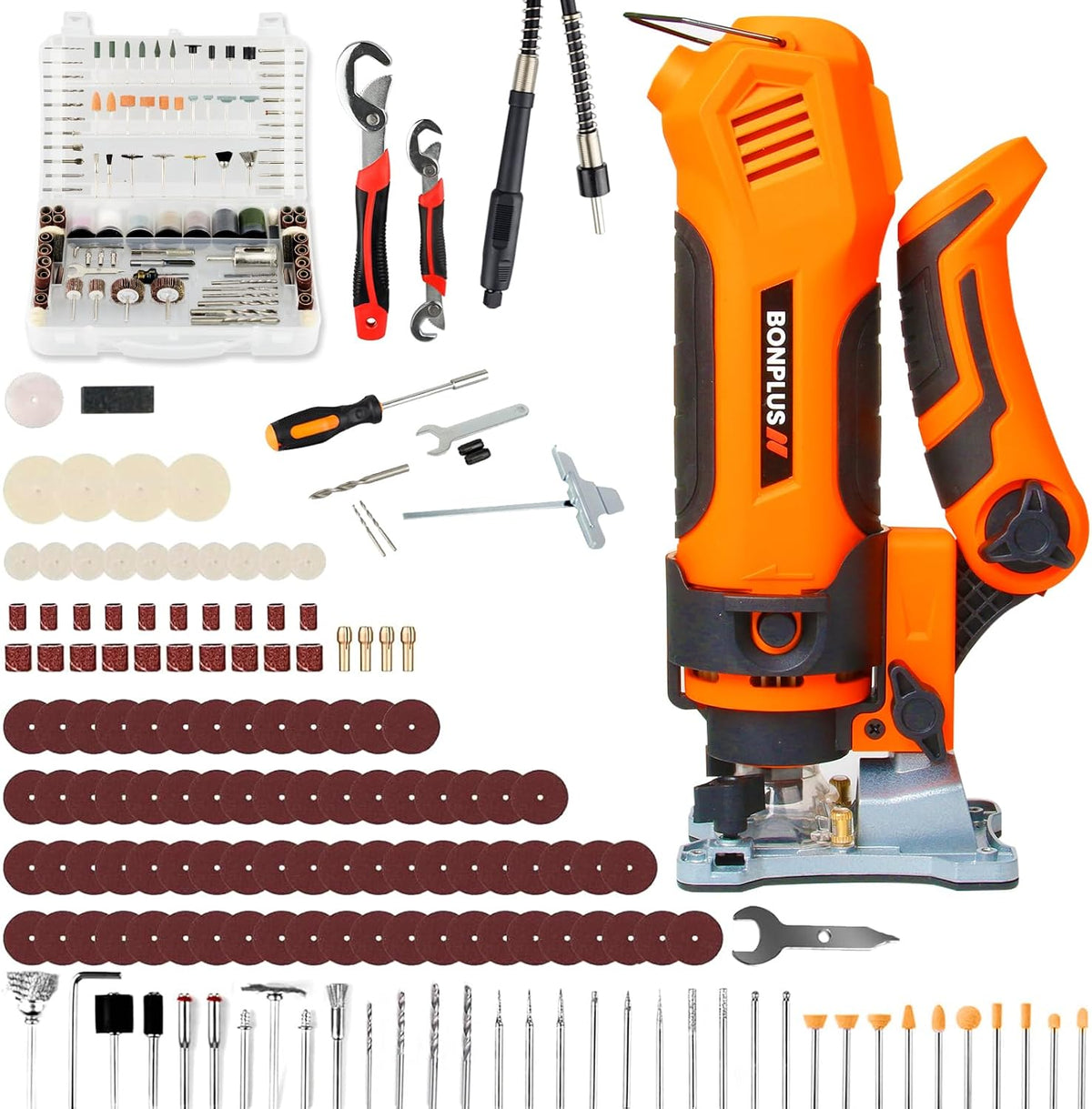 BONPLUS Multitool, Multi-Cutter, Outil Multifonctionnel Oscillant, 327 Accesoires, 25000 RPM, Outils Oscillants 600W, 220V, Bricolage