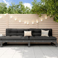 Solivagant Canapés centraux de Jardin 2 pcs Gris 120x80 cm Bois pin Massif, (30 KG)