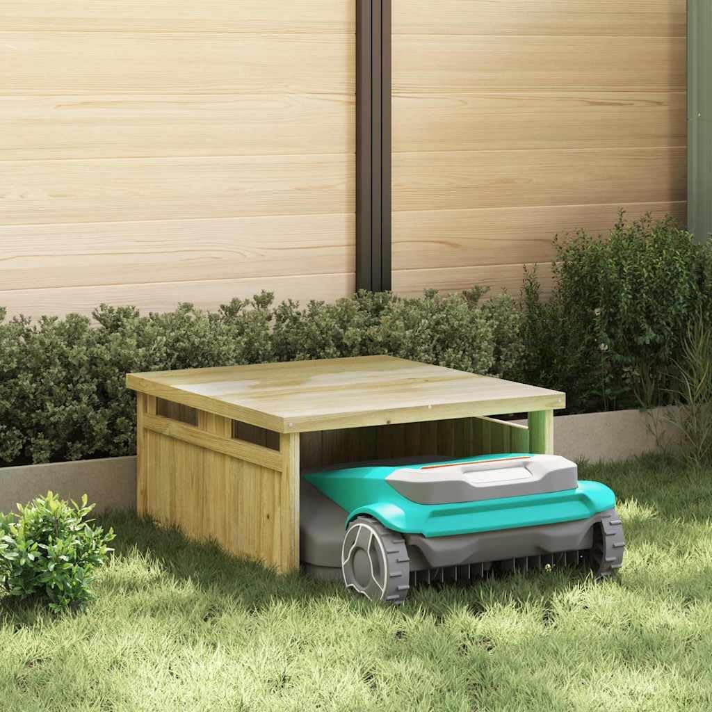 Garage pour robot tondeuse Marron 70 x 80 x 38 cm Pin imprégné , Maison & jardin , Pelouses & jardins , Vie en extérieur , Structures extérieures