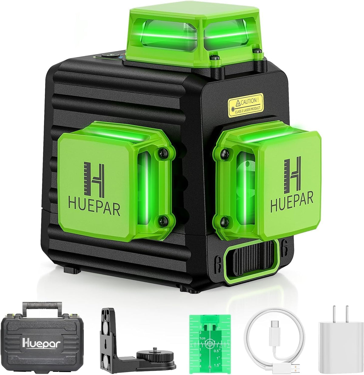 Huepar Niveau Laser Vert Chantier Autonivelantavec Batterie Rechargeable