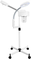 Vapeur facial 2 en 1 - Sauna professionnel avec 5 lampes loupes et lumière LED - Hauteur réglable