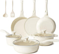 Redchef Lot de 11 casseroles en céramique avec couvercle en verre - Sans PTFE - Sans PFAS - Convient à tous les types de plaques de cuisson
