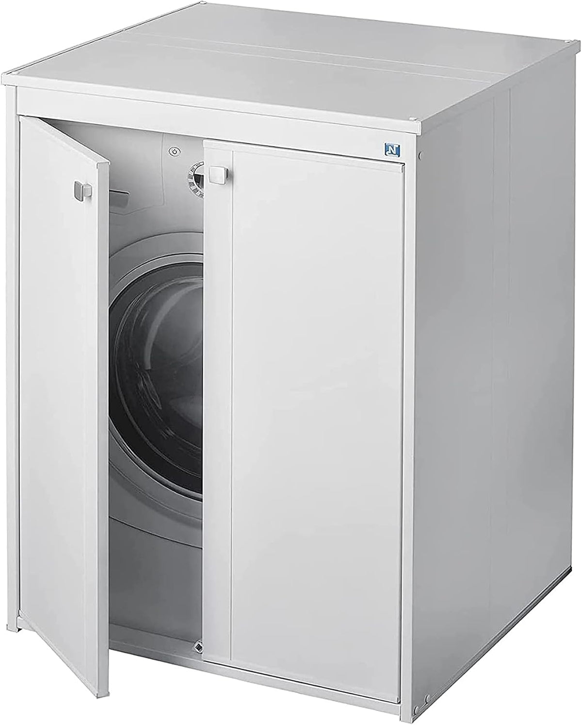 Negrari Couvre-machine à laver AM5012P en résine PVC, résistant à l'humidité, lave-linge, sèche-linge, kit de montage complet, intérieur/extérieur