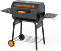 KEYO GRILL 23 Pouces Barbecue Charbon-469 Sq In, Barbecue Pentagonal avec Couvercle de Four à Fenêtre de Visualisation et Grille Épaissie Chromée