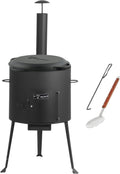 BBQ-Toro Fonte Kazan avec four Kazan Ø 34 cm, Marmite en fonte de 12,1 l avec couvercle, marmite en fonte, Chaudron à goulasch, chaudière à feu