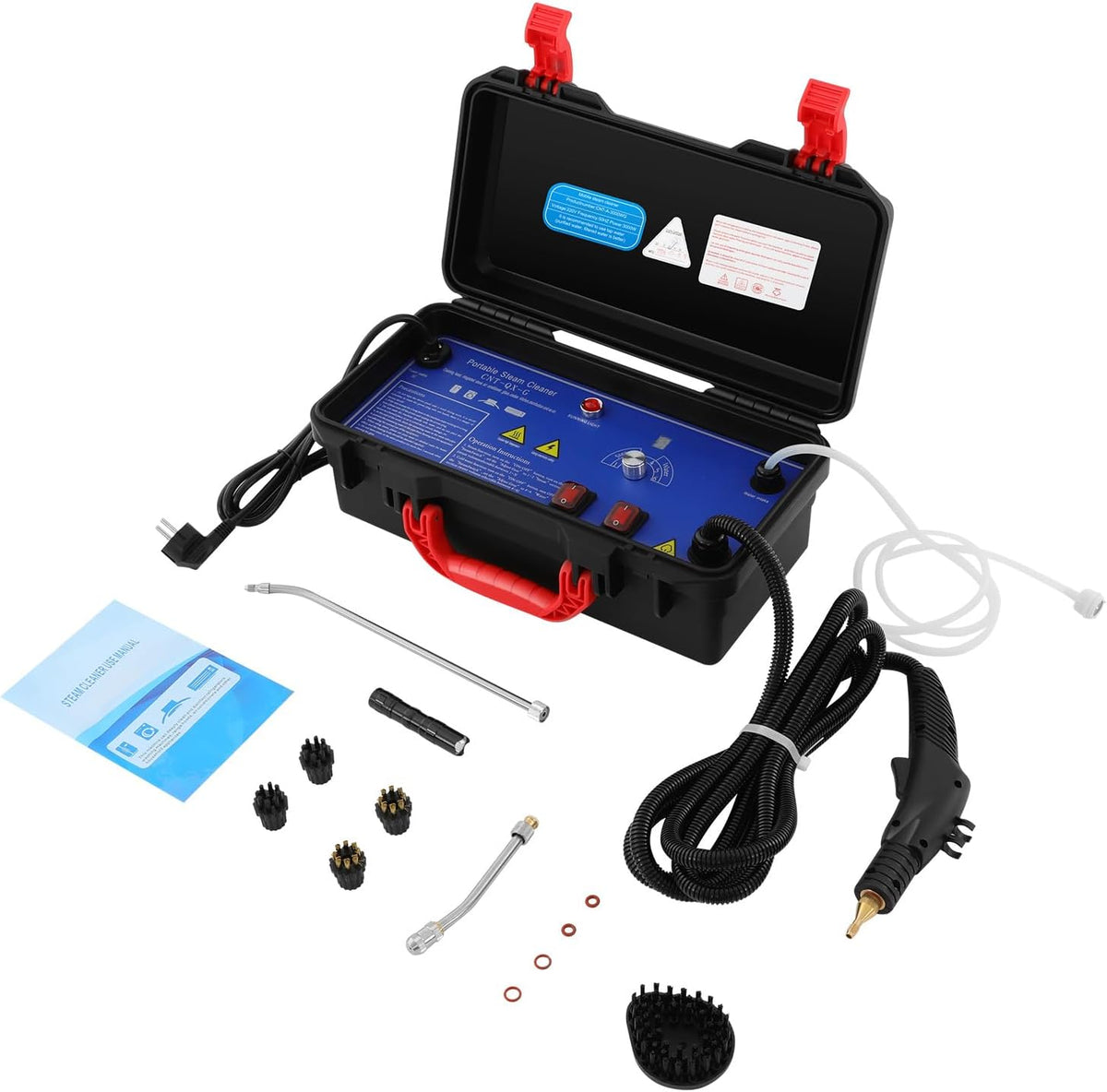 Nettoyeur vapeur haute pression, 3000 W 220 V, haute température, portable, portable, avec boîte de rangement pour sol, murs, tapis, meubles, voiture