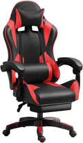 IZTOSS Chaise Gaming Ergonomique avec Dossier réglable, avec appuie-tête, accoudoirs et Support Lombaire (C-Noir+Rouge)