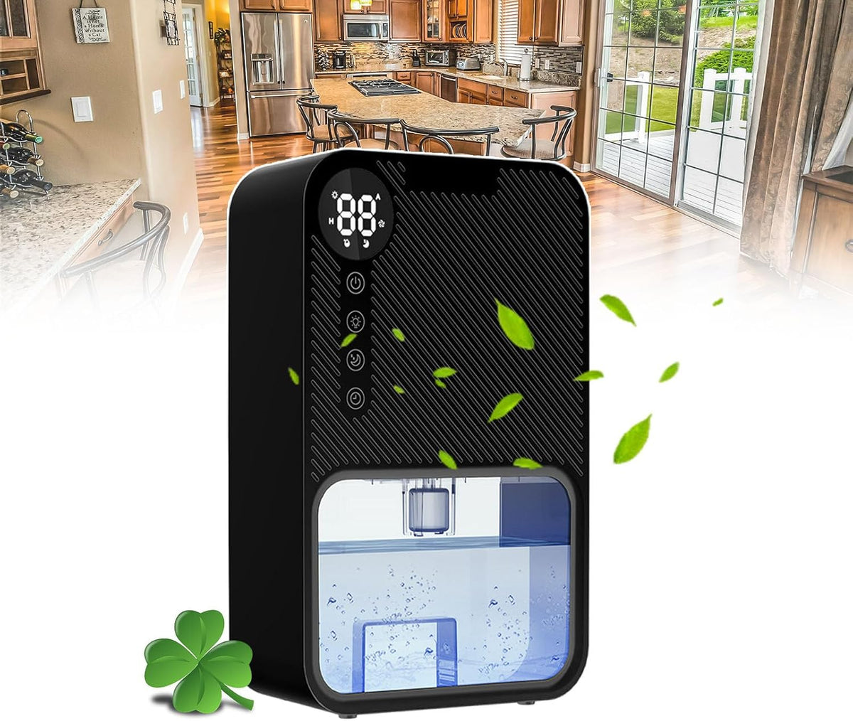 Déshumidificateurs Maison Mini Déshumidificateur Portable avec Lumière LED 7 Couleurs Et Réservoir D'eau De 1100 Ml