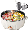 ARTSIM Fondue Chinoise Electrique, RevêTement AntiadhéSif Fondue Chinoise IdéAl pour Les RéUnions De Famille (avec 2 Filets Non éTanches), White