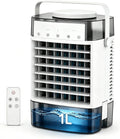 Petit Rafraîchisseur D'Air Portable, Climatiseur évaporatif Remplissage Haut, Poignée Transport pour Bureau, Table Chevet, Bureau