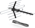 Antenne d'extérieur de 128 km - Installation facile sans outils - Résistante aux intempéries - Antenne montable pour 4K, 1080p, chaînes locales HD