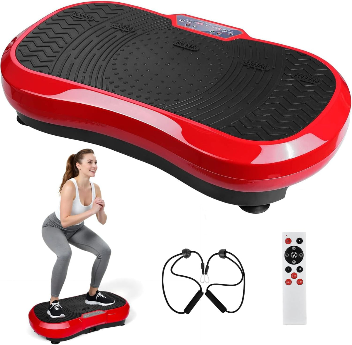TLGREEN Plateforme vibrante avec Moteur Ultra Silencieux, 120 Niveaux + 10 programmes d'entraînement, avec télécommande
