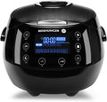 REISHUNGER Cuiseur à riz et cuiseur vapeur numérique, 1,5 L, noir, Pour 8 personnes, fonction de maintien au chaud