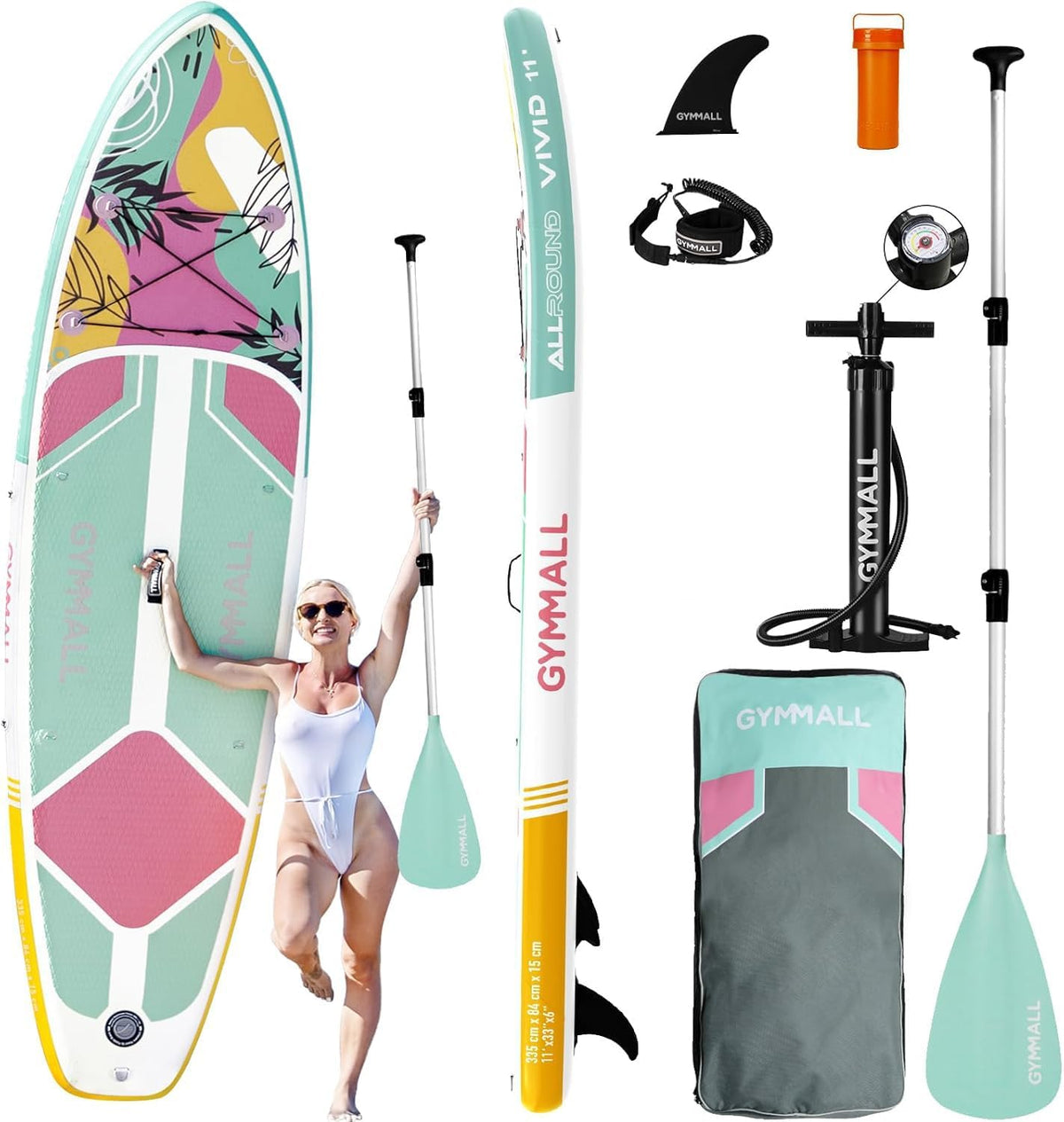 Paddle Gonflable Adulte, Paddle Gonflable Stand Up Sup pour Adultes & Jeunes de Tous Niveaux de Compétence