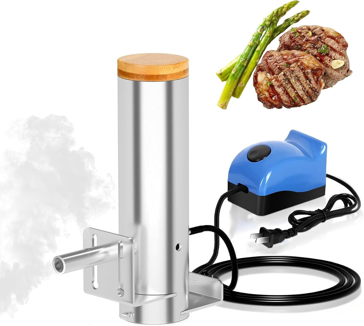 Fumoir électrique portable avec granulés de bois, générateur de fumée froide, sortie réglable, design anti-fuite