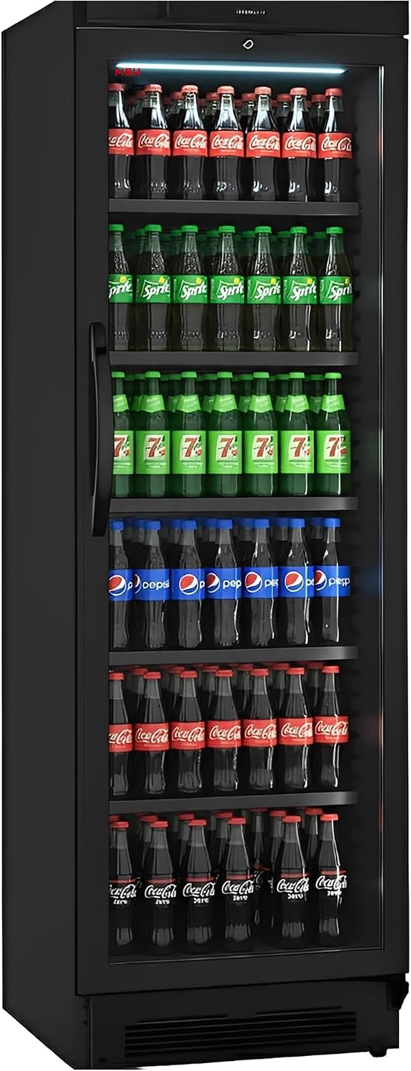 MBH - Armoire à boissons professionnelle 372 litres couleur NOIRE. Vitrine réfrigérée frigo porte vitrée - MADE IN EUROPE
