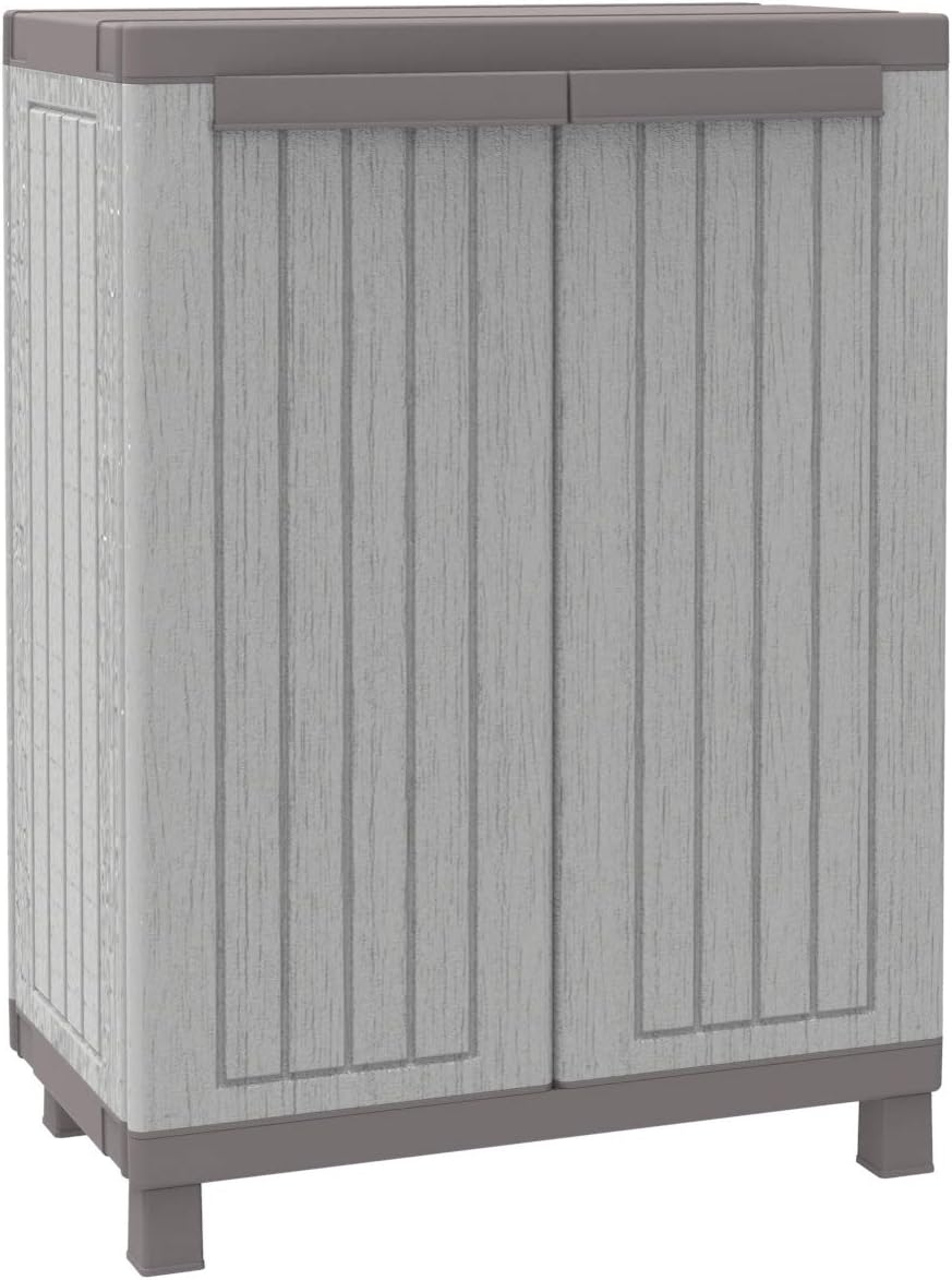 Terry - C-Wood 680, Armoire d'Intérieur et d'Extérieur à 2 Portes à Effet Bois, 1 Étagère Réglable