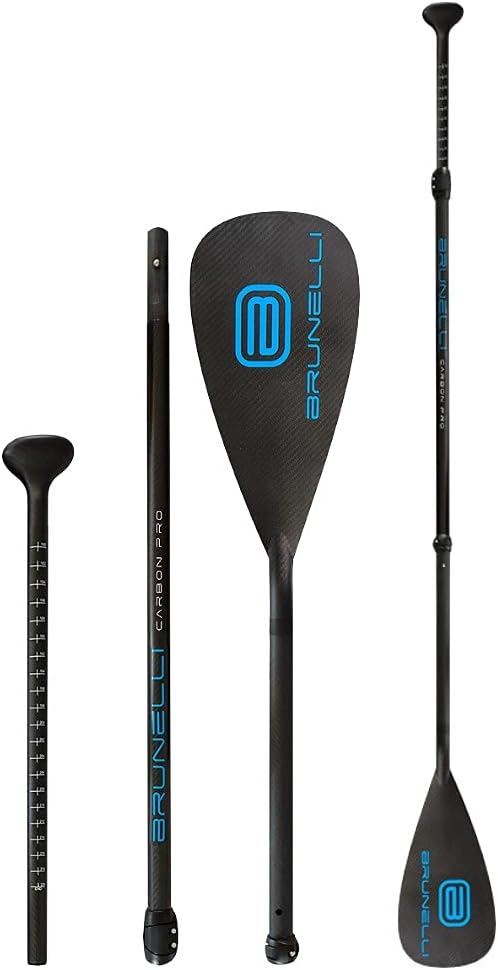 Brunelli Charbon Pro Professionnel Sup Pagaie Stand Up Paddle 3 Pièces Super Léger 650g