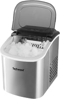 Techwood Machine à Glaçons Automatique, Production 12 kg/24h, Réservoir 1,3L, Bac 700g, Corps Inox
